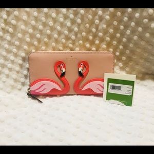 Kate Spade By The Pool Flamingo Lacey Wallet